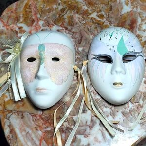 80s Vintage 2 Berco Decorative Wall Hanging Theater Masks